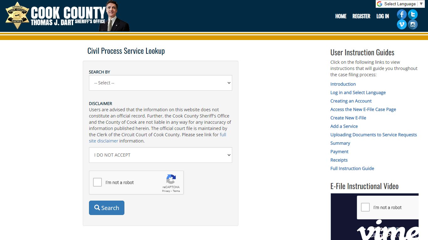 Civil Process Service Lookup - Cook County Sheriff
